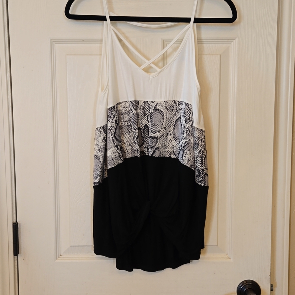 Black snake print summer top
